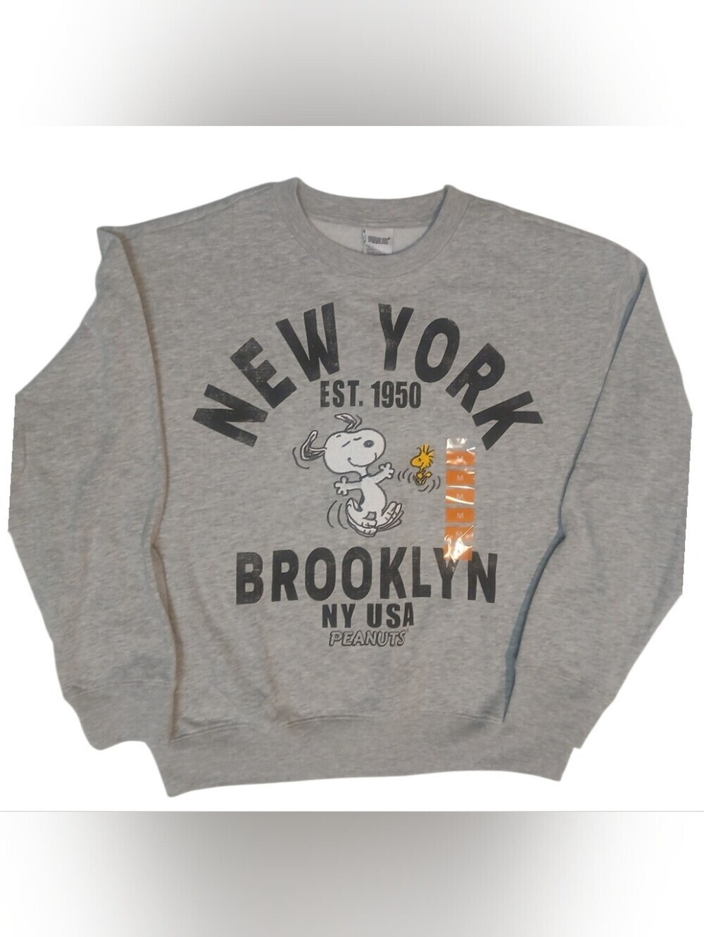 Peanuts - NWT, Embroidered Snoopy & Woodstock In Brooklyn NYC, Men's Sweatshirt